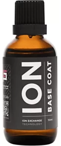 A bottle of ion base coat is shown.