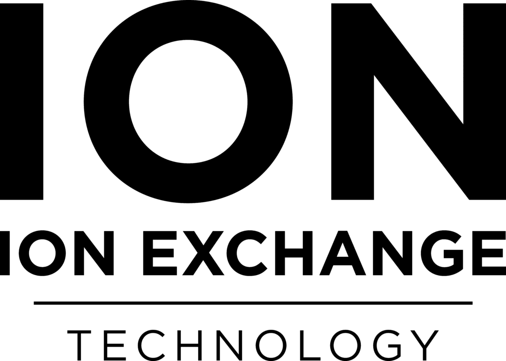 A green background with the words " ion exchange technology ".